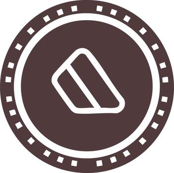 Minimalist abstract geometric symbol inside a round coin or token icon vector