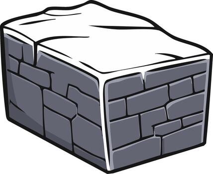 Cartoon Illustration of a Stone Block Wall isolated element gray blocks building materials vector