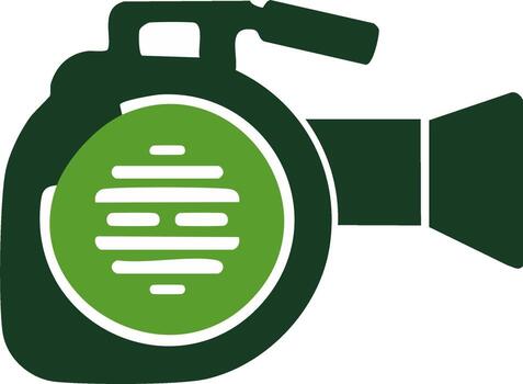 vibrante verde minimalista cámara icono con un estilizado sonido igualada modelo vector
