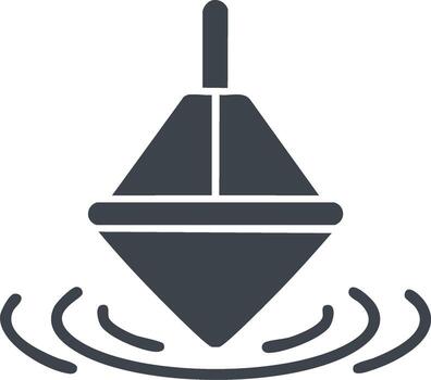 Top toy spinning with wavy lines illustrating motion and physics on plain background vector