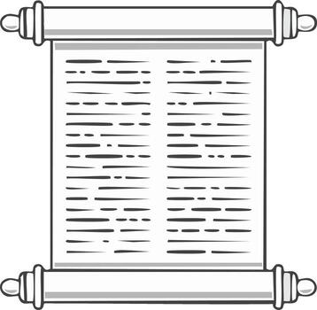 Ancient Scroll Manuscript with Text Graphic Illustration Hand Drawn Look vector