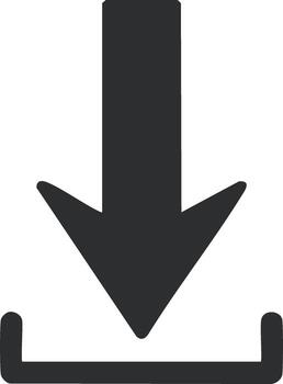 sencillo oscuro gris descargar flecha icono símbolo para Internet archivo compartiendo y datos transferir concepto vector