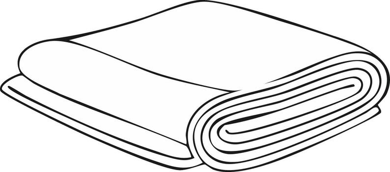 Illustration of a neatly folded blanket with soft curves and layers vector