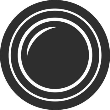 Abstract dark circular design of nested rings with a white highlight vector