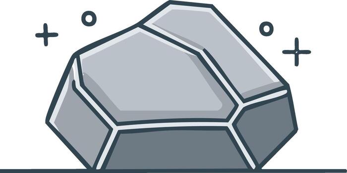 Illustration of shiny gray mineral with sparkles, geological concept for mining, resource extraction, and geological survey visuals vector