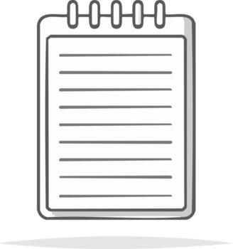 Illustration of a Notepad with Horizontal Lines and Top Binding Ideal for Notes and Lists vector