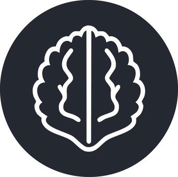 Minimalist white brain icon symbolizing memory wisdom and cognitive functions on dark background vector