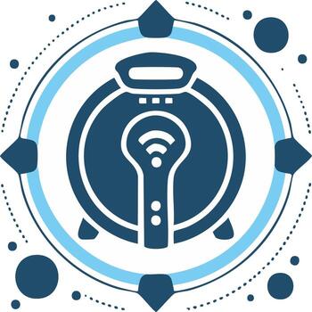 moderno inteligente dispositivo icono con Wifi señal y digital red elementos vector