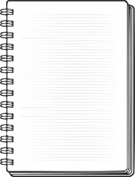 vacío abierto espiral cuaderno con blanco forrado papel para notas ideas o planificación vector