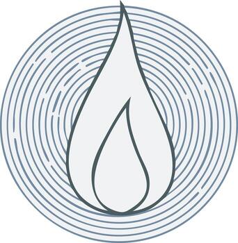 Flame Shape in a Circular Pattern Abstract Illustration Design vector