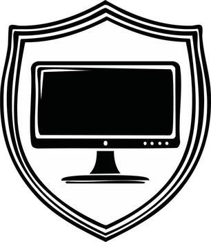 seguro computadora monitor icono para digital datos y en línea proteccion vector