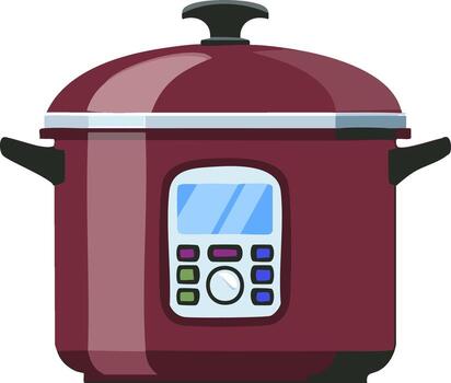 moderno rojo eléctrico presión Horno con digital monitor y control S vector