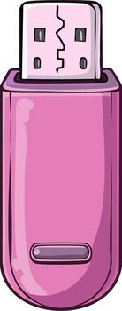 rosado USB destello conducir, digital almacenamiento dispositivo, portátil memoria, datos transferir, conectividad artilugio, pulgar conducir vector