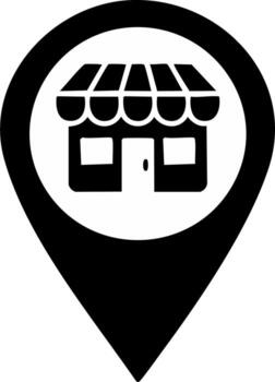 Store location pin icon for local business map navigation and retail shopping symbol vector