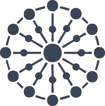Connecting Dots Network Illustration for Technology Innovation and Data Science Visualizations with Interlinked Spheres vector