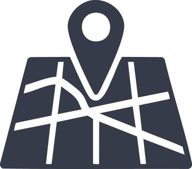 Map with location pin icon for GPS navigation and destination finding vector