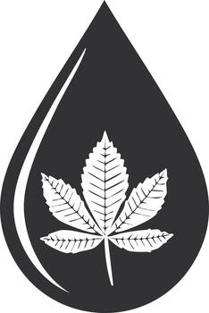 resumen gráfico símbolo de un blanco castaña hoja dentro un oscuro lágrima forma con un blanco curva acento vector