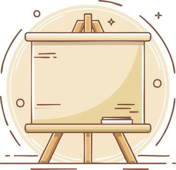 Clean illustration of a cartoon blank board with eraser ready for message or presentation vector