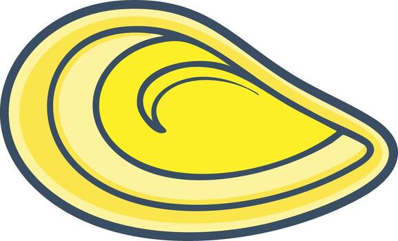 Yellow Abstract Oval Shape with Concentric Curves Pattern Design Element vector