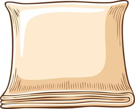 Neatly stacked soft beige textile object cozy comfort element in a simple illustration vector