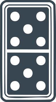 Domino Tile with Five and Three Spots Represents the Number Eight for Game Play and Strategy vector
