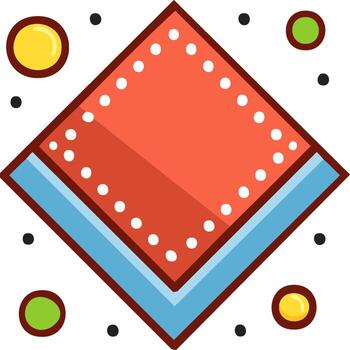Geometric Layered Square with Colorful Dots Abstract Design vector