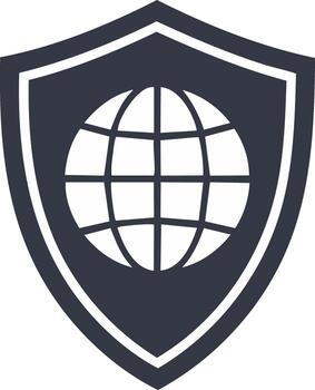 global Internet seguridad proteger icono proteger en todo el mundo datos y digital redes vector
