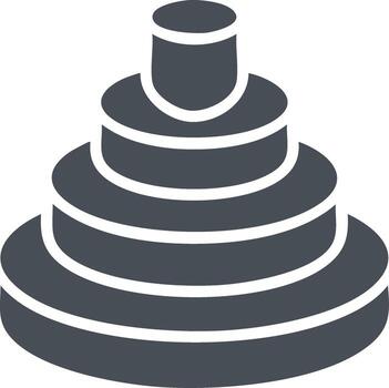 Layered circular shape illustration, graphic design element, abstract symbol, vector