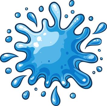 vibrante azul agua chapoteo ilustración con dinámica gotas, creando un Fresco y líquido Estallar efecto vector