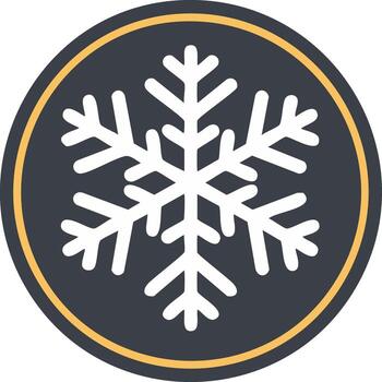 Snowflake icon symbol for winter weather and cold temperature indicator vector
