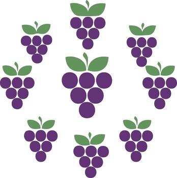 manojo de uvas aislado en un blanco fondo, sencillo plano icono estilo vector