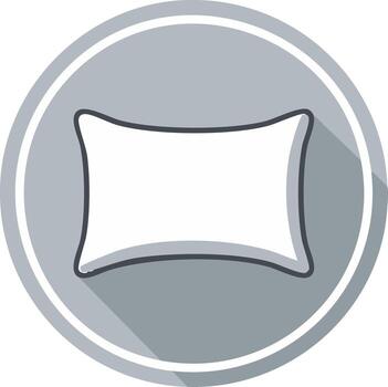 White Pillow Graphic in Gray Circle Icon Sleeping Concept, Soft Bedding Object vector