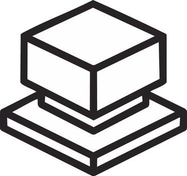 Geometric Block Design Icon vector