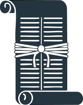 Clásico Desplazarse de pergamino con atado cinta, antiguo documento, ilustración diseño elemento vector