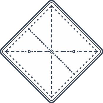 Geometric diamond shape with dashed lines inside vector