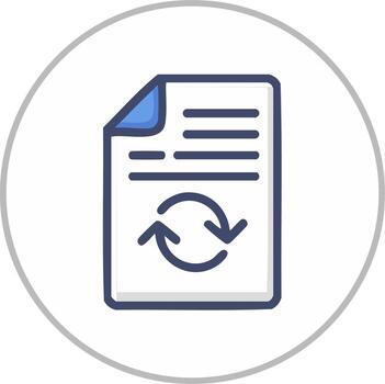 archivo con actualizar sincronizar flechas para archivo compartiendo y sincronización, proceso. azul, oscuro azul. negocio concepto vector