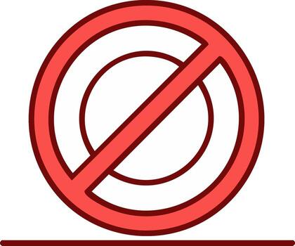 Prohibition symbol or warning sign with a red circle and diagonal line on a white background vector