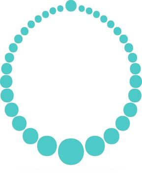 Abstract necklace illustration with circular turquoise elements forming a chain-like pattern vector