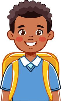 An image of a boy with a backpack vector