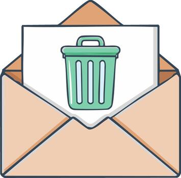 basura lata dentro un abierto sobre plano ilustración para supresión concepto vector