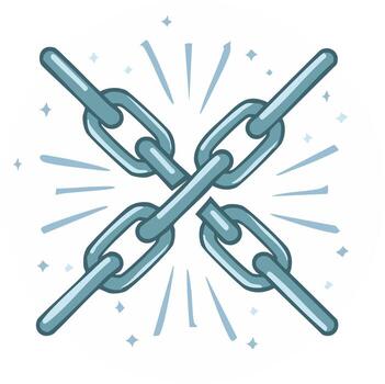 Powerful Steel Chain Links Crossed in a Symbol of Strength and Unity vector