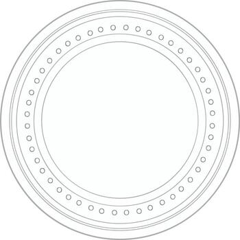 Circular Frame with Perforations and Blank Center Template vector