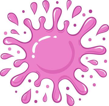 vibrante rosado líquido chapoteo o limo splat con dispersado gotas y puntos vector