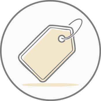 sencillo beige vacío etiqueta etiqueta con lazo en circulo para Al por menor y comercio electrónico negocio vector