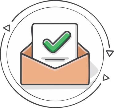 abierto sobre demostración aprobado documento con verde cheque marca dentro circulo gráfico vector