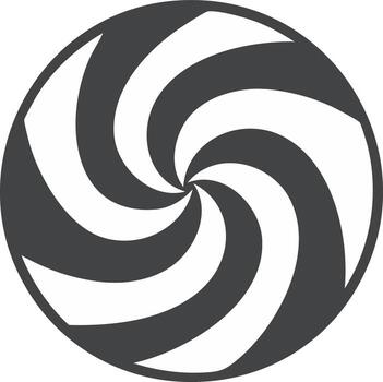 Abstract Swirl Pattern in Dark Gray and White Circular Design vector