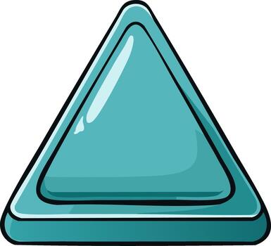 verde azulado lustroso triángulo forma con negro contorno diseño aislado en blanco antecedentes vector