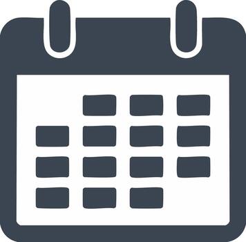 sencillo plano calendario glifo icono para calendario fecha y evento planificación gráfico vector