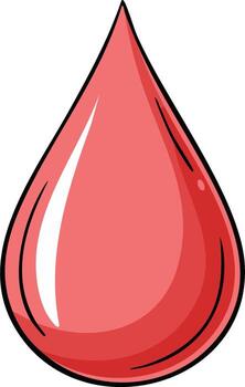 Single Red Liquid Drop with Smooth Curves and Highlights vector