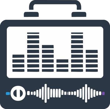 Portable Digital Audio Workstation Illustration with Equalizer and Slider Design vector